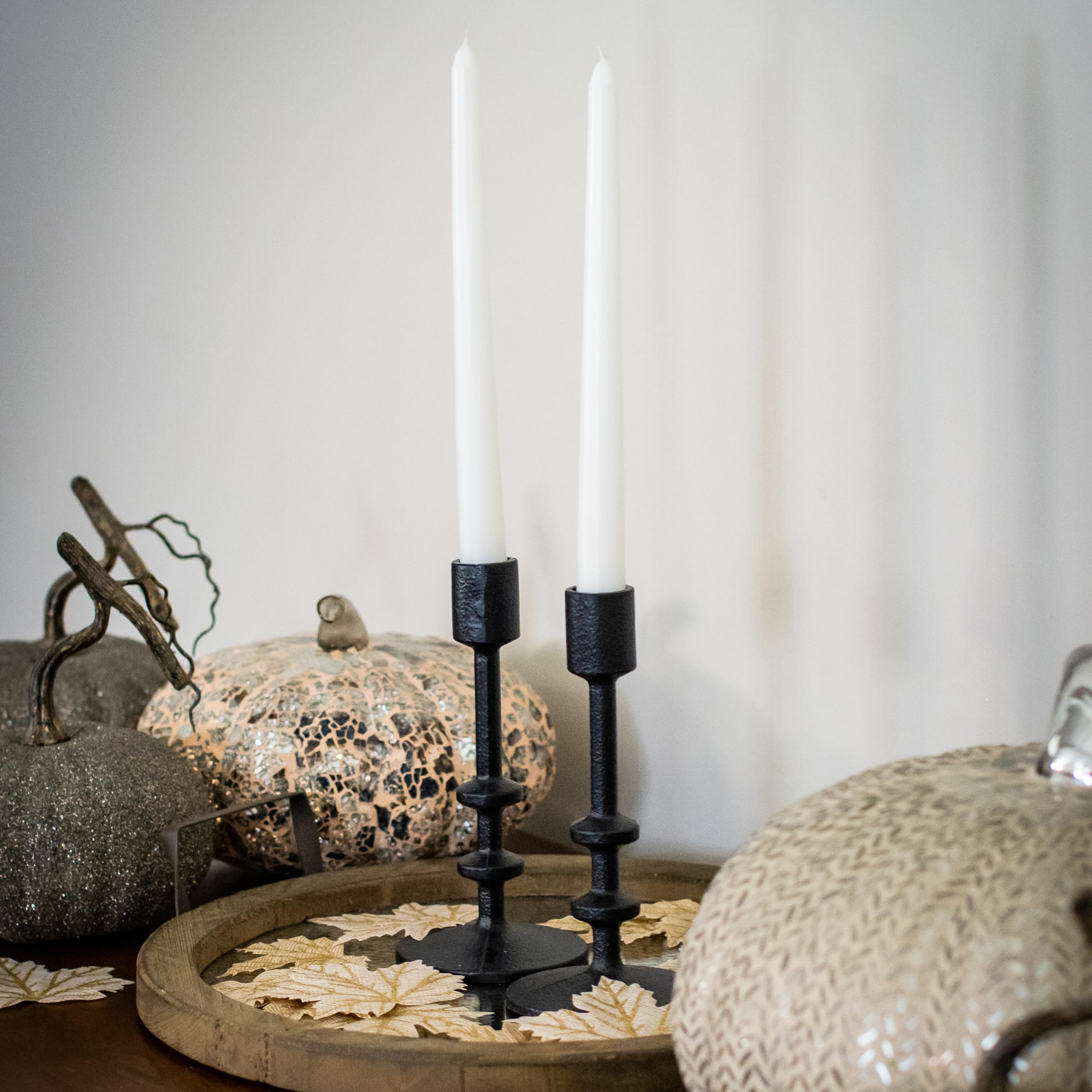 Stonebriar 10-Inch White Unscented Dripless Taper Candles - Pack of 30, 7-Hour Burn Time - Perfect for Weddings, Dinner Parties & Holiday Decorations