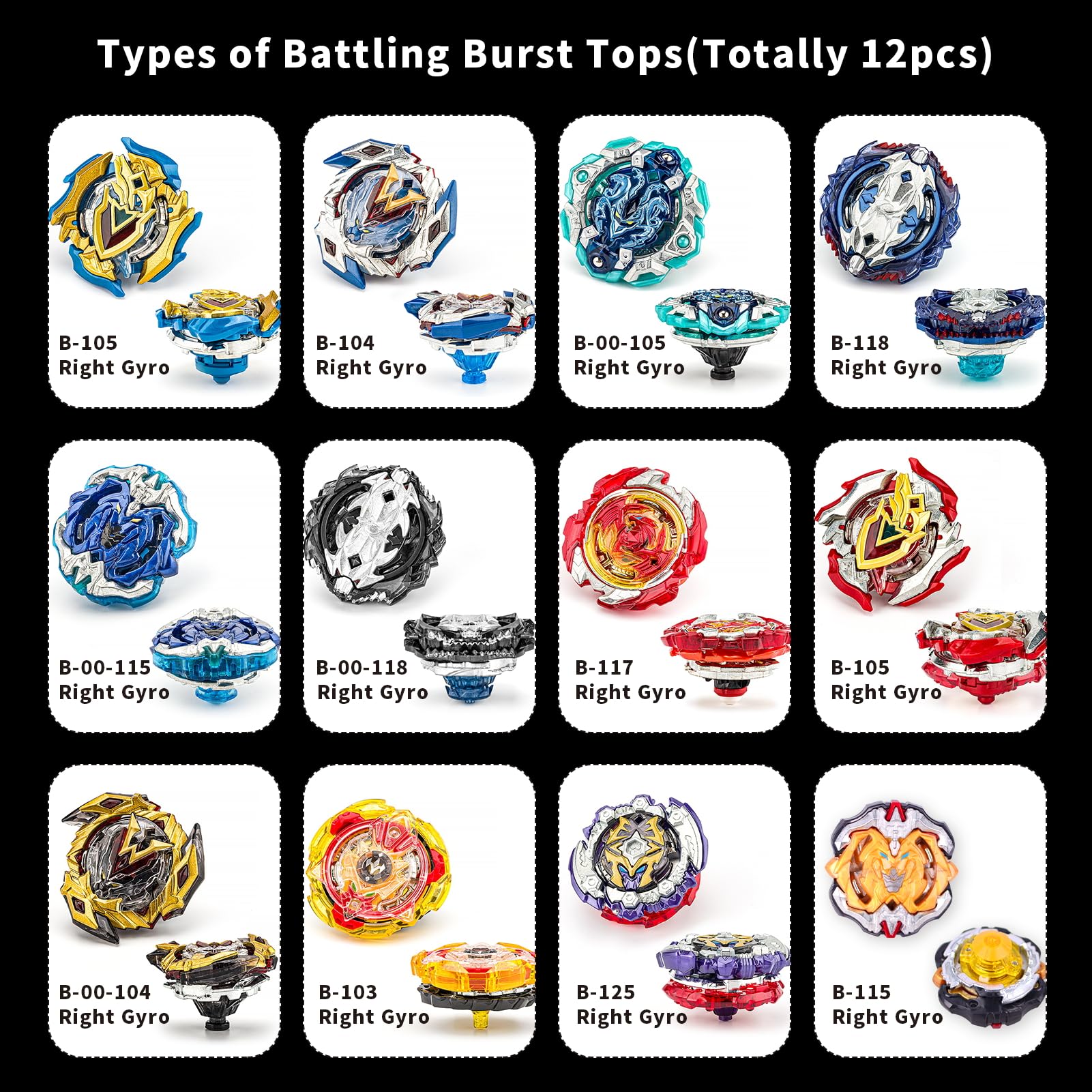 Beyblade Burst Battle Top Set - 12 Spinning Tops with 3 Launchers & Storage Case | Competitive Gyro Toy Game for Kids Ages 6+ | Perfect for Playdates, Birthday Gifts & Family Game Nights