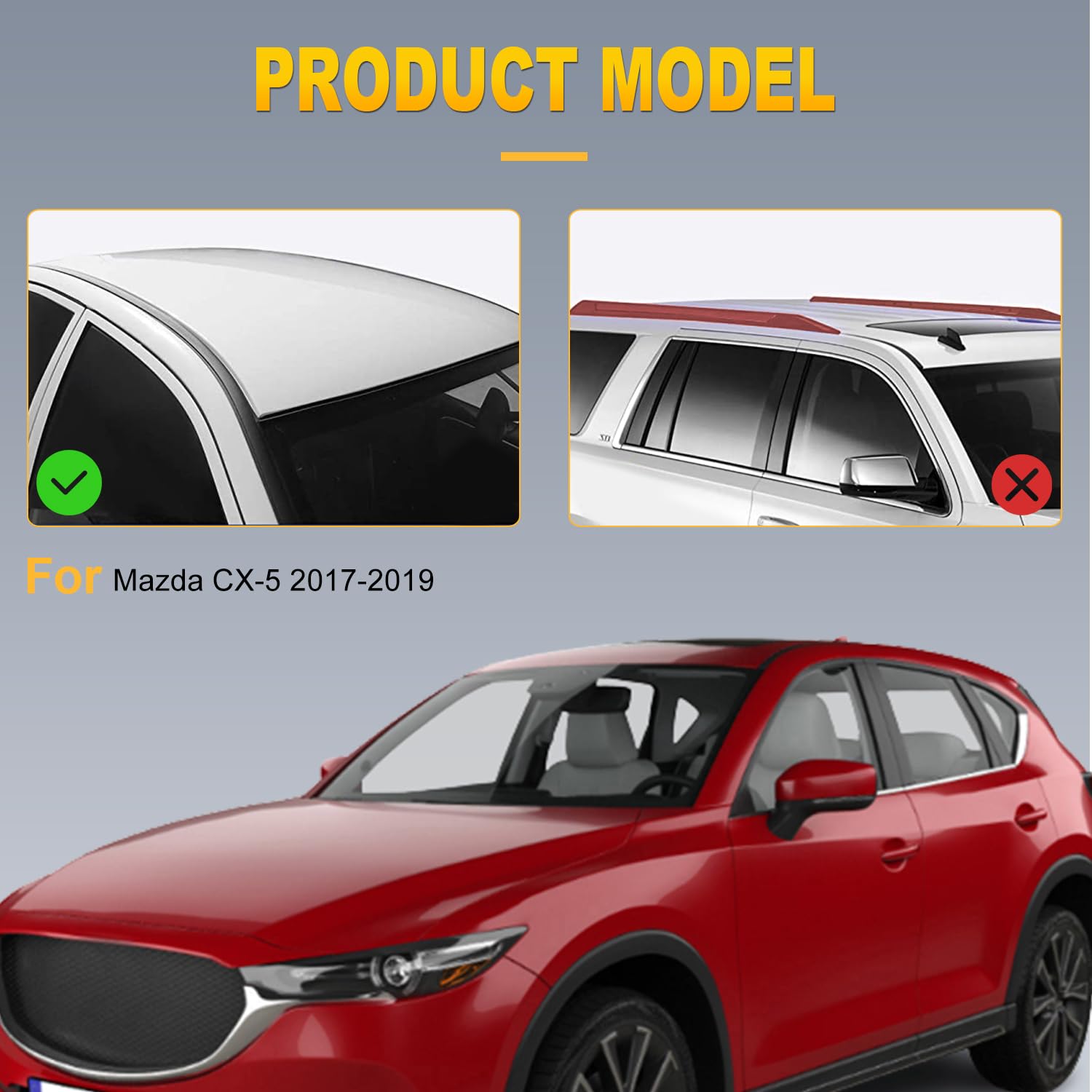 OCPTY Universal Roof Rack for Mazda CX-5 2017-2019 | Heavy Duty Cargo Carrier for Luggage, Kayak, Canoe, Bike, Snowboard & Ski | Perfect for Road Trips, Camping & Outdoor Adventures