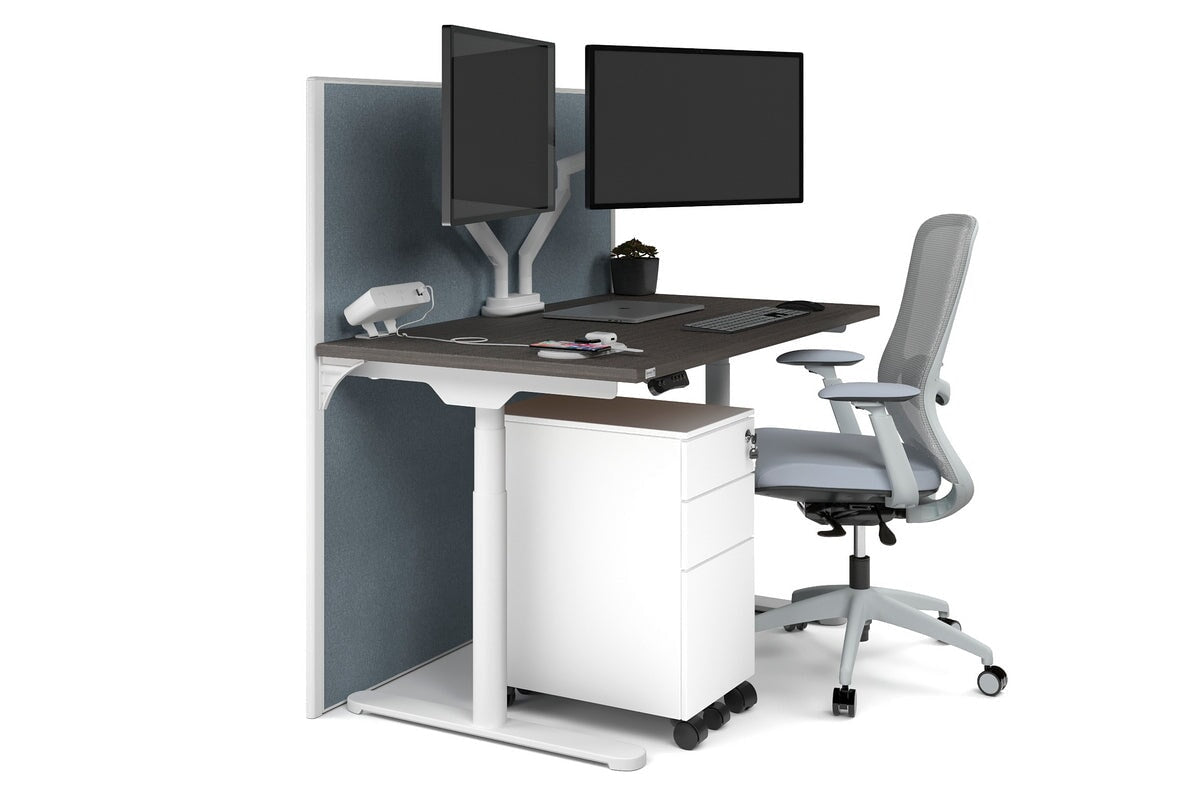 Flexi Premium Height Adjustable Single Workstation [1400L x 700W] - Ergonomic Standing Desk for Home Office, Gaming & Study - Electric Sit Stand Desk with Memory Function