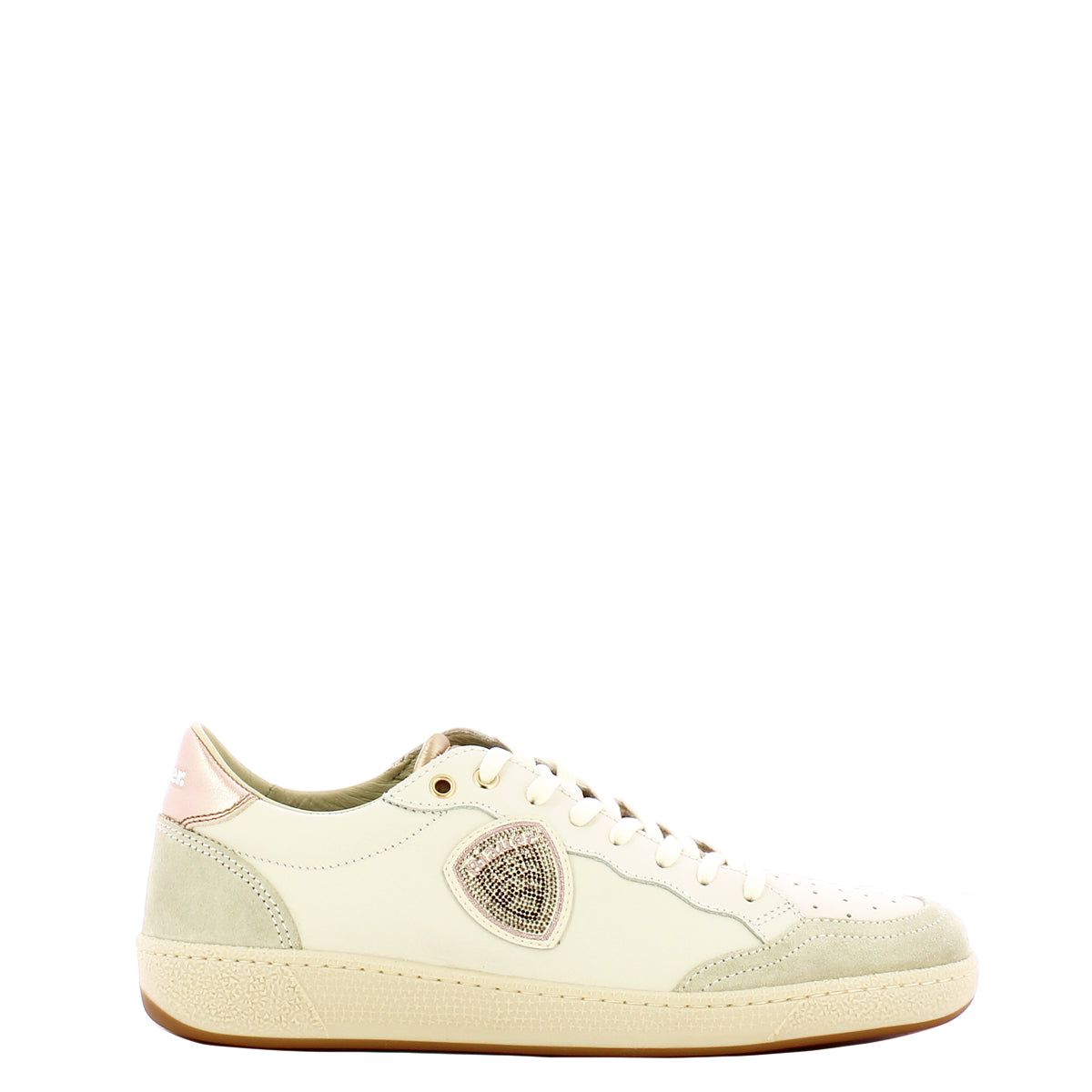 Blauer Olympia 11 Suede White Nude Sneakers for Women | Comfortable Casual Shoes | Perfect for Walking, Work & Everyday Wear