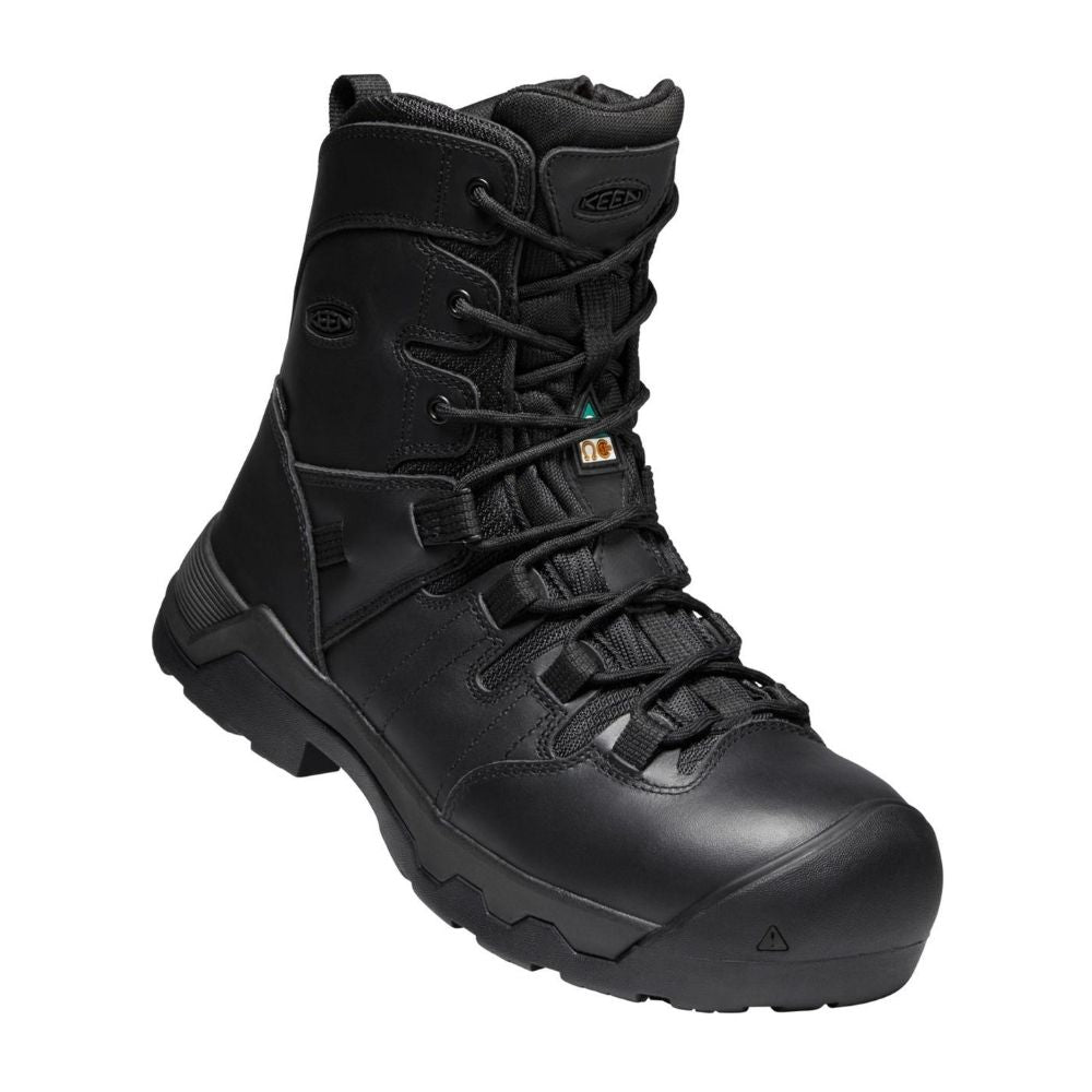 Keen Oshawa Men's 8-Inch Composite Toe Waterproof Work Boots with Side Zipper - Durable Safety Shoes for Construction, Warehouse & Outdoor Work (Model 1022107)
