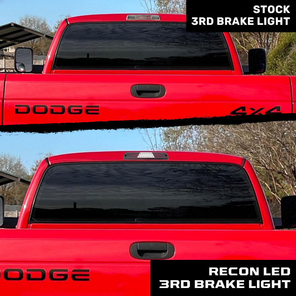 94-02 Dodge RAM 2500/3500 3rd Brake Light LED Replacement Kit with Clear Lens - High Visibility Safety Upgrade for Pickup Trucks