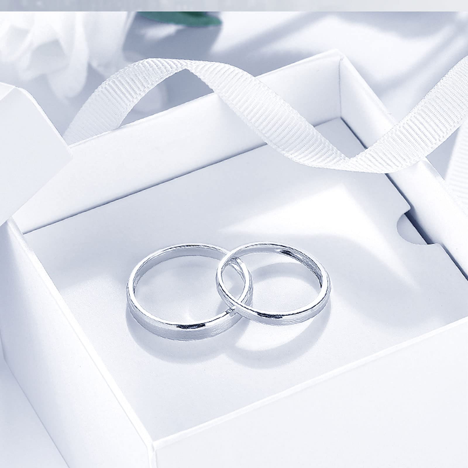 Diamond Matching Couples Rings for Him and Her - Sterling Silver/10K/14K/18K Wedding Promise Rings with Free Engraving | Perfect for Anniversaries, Engagements & Romantic Gifts
