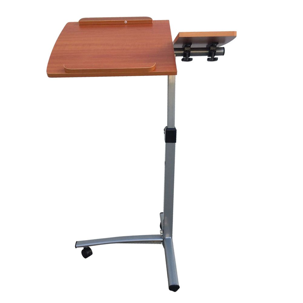 Adjustable Height & Angle Rolling Laptop Desk - Mobile Workstation Cart with Over-Bed Table for Home Office, Bedroom, and Living Room Use