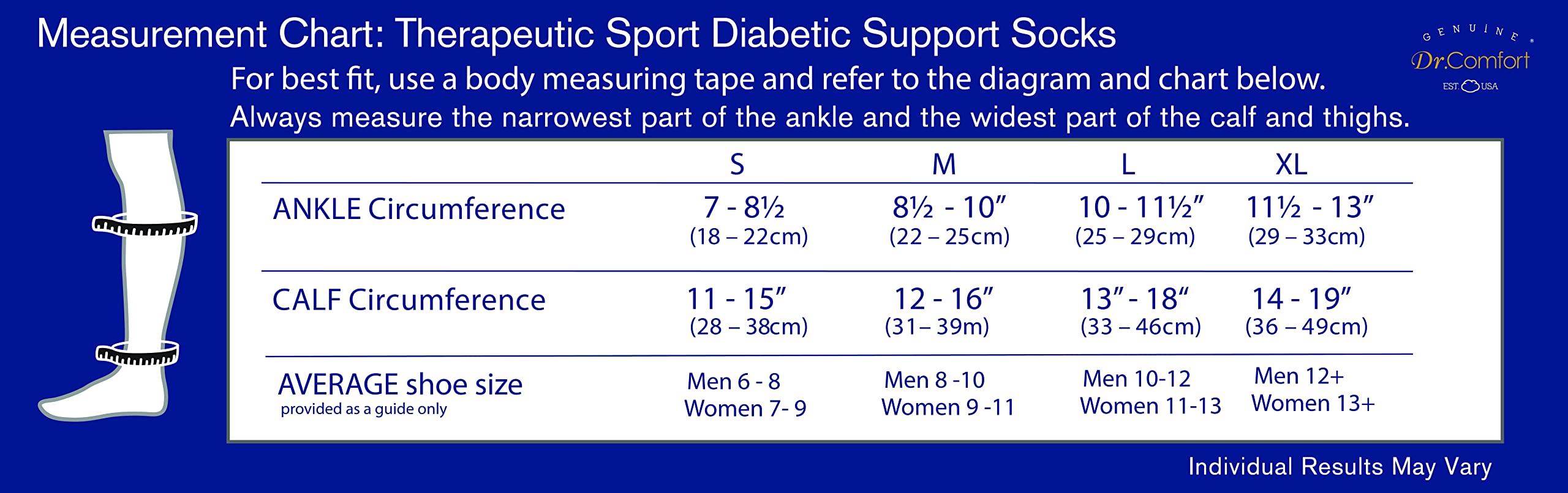 Dr. Comfort Therapeutic Sport 15-20 mmHg Diabetic Compression Socks for Men & Women - Best for Diabetes, Circulation, Running & Active Lifestyle