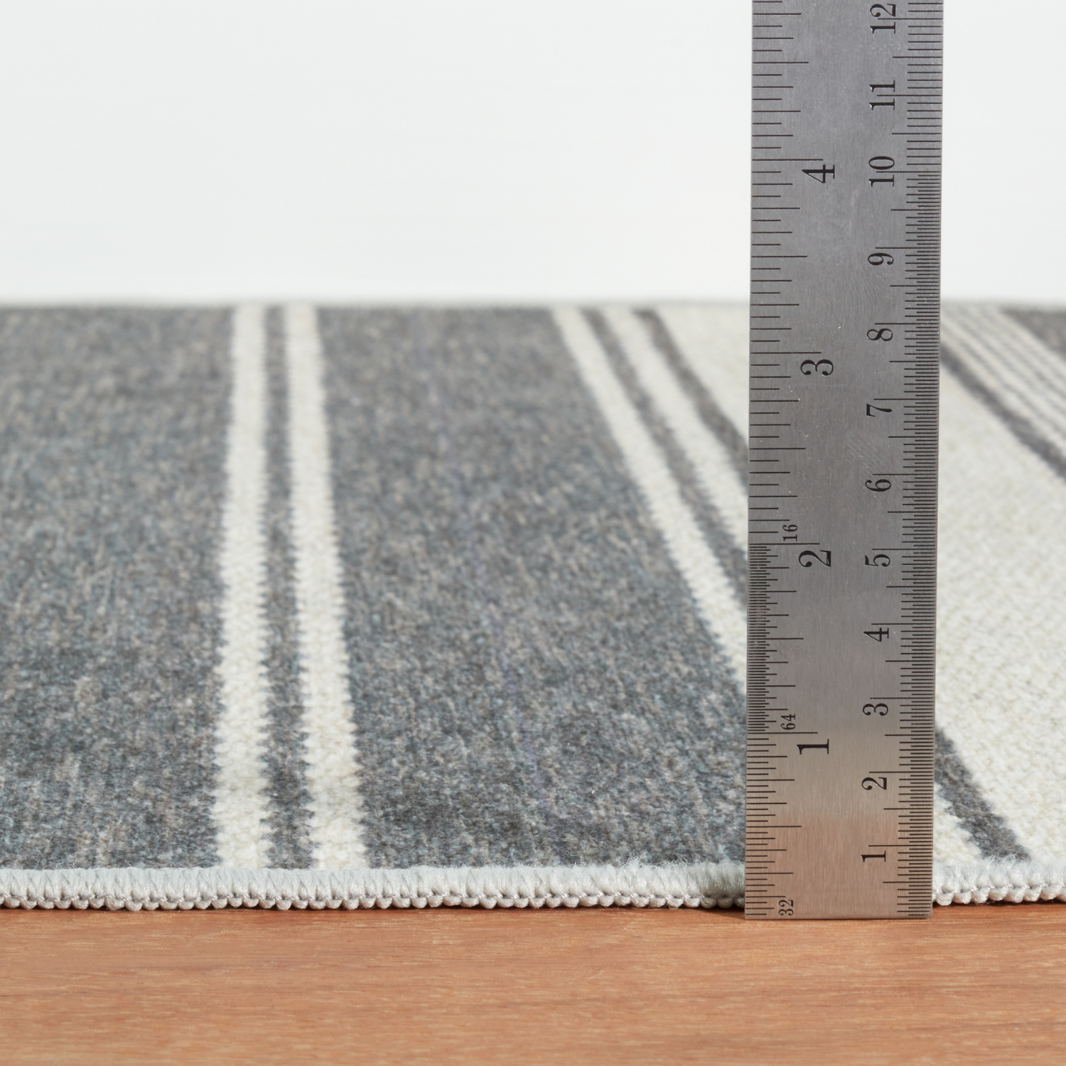 Dash & Albert Bowman Stripe Grey Washable Indoor/Outdoor Area Rug - Perfect for Living Room, Bedroom, Patio & High Traffic Areas