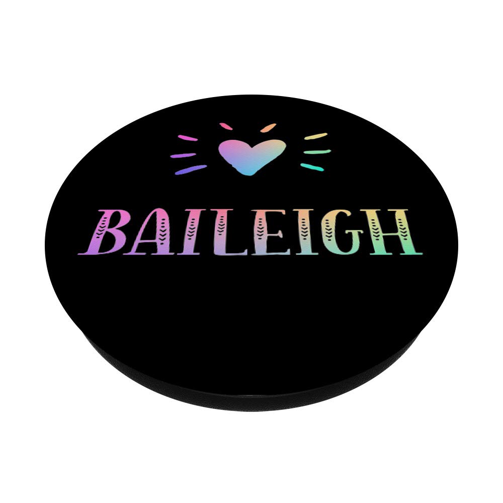 Baileigh Heart Rainbow Watercolor Love Name Phone Grip & Stand - PopSockets for iPhone, Samsung & Tablets - Perfect for Selfies, Video Calls & Secure Holding