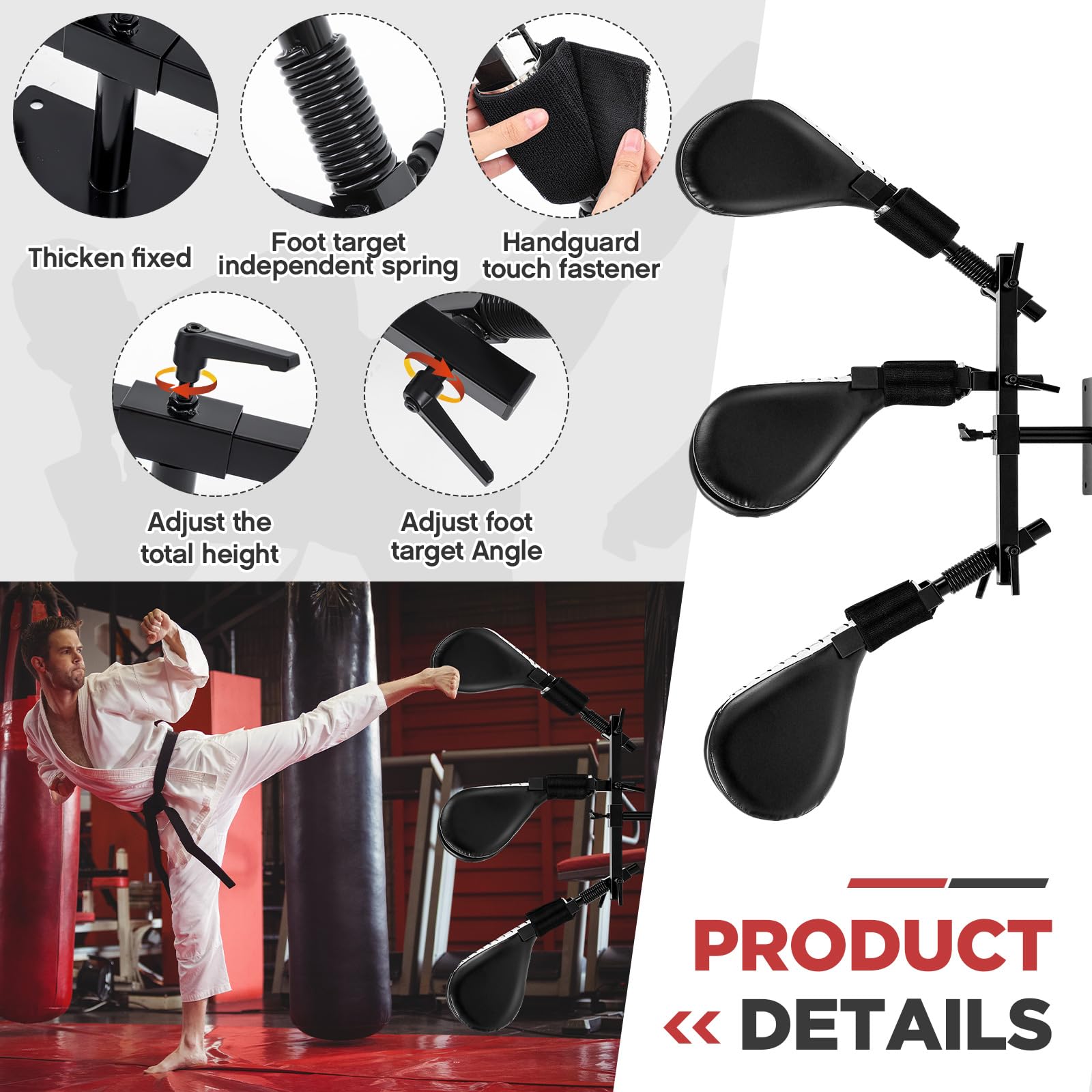 Wall Mounted Taekwondo Kick Pad - Heavy Duty Martial Arts Training Equipment for TKD, Kickboxing & Sparring - Perfect for Youth & Adult Athletes - Improve Striking Accuracy & Power for Home & Gym Workouts