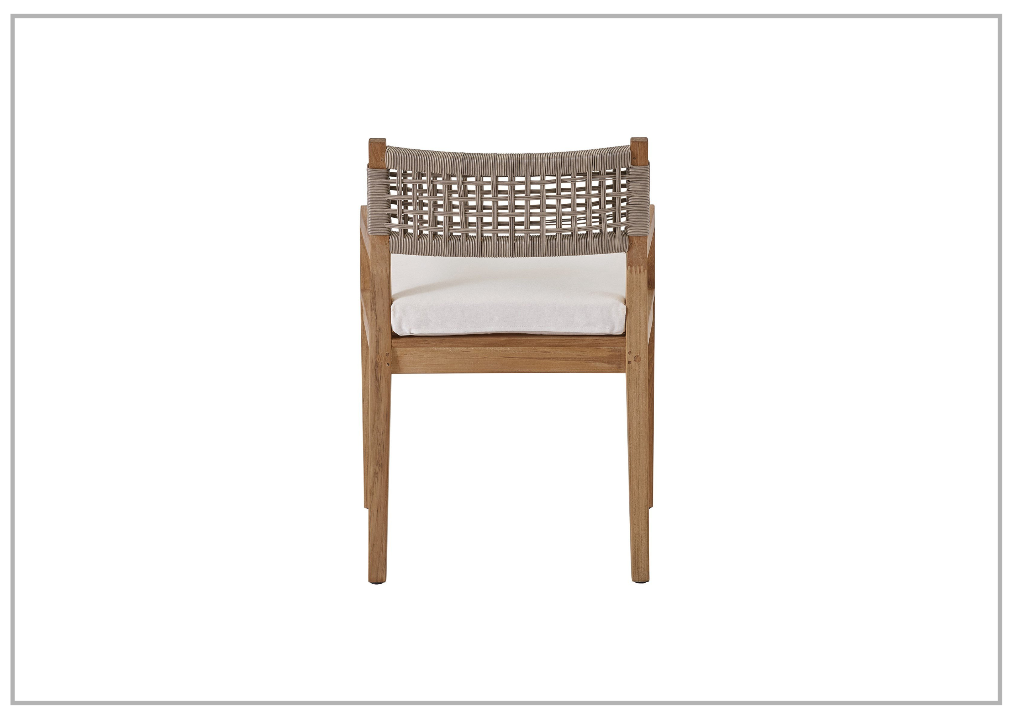 Universal Chesapeake Beige Outdoor Wooden Arm Chair - Weather-Resistant Patio Furniture for Garden, Poolside & Deck Relaxation