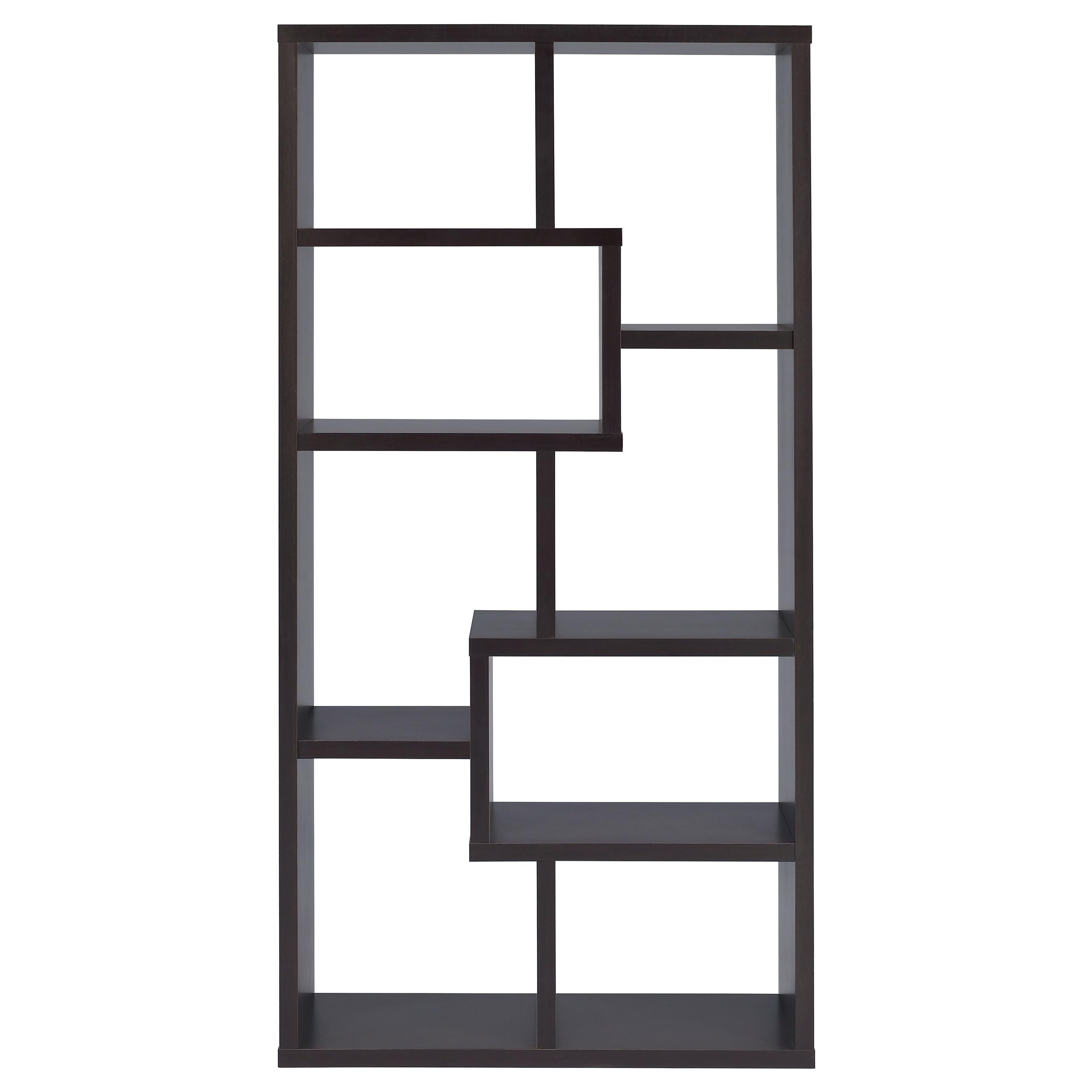 Theo Bookcase Shelf - Cappuccino Finish Wooden Book Storage for Living Room, Bedroom, Office - Stylish Home Decor & Organizer