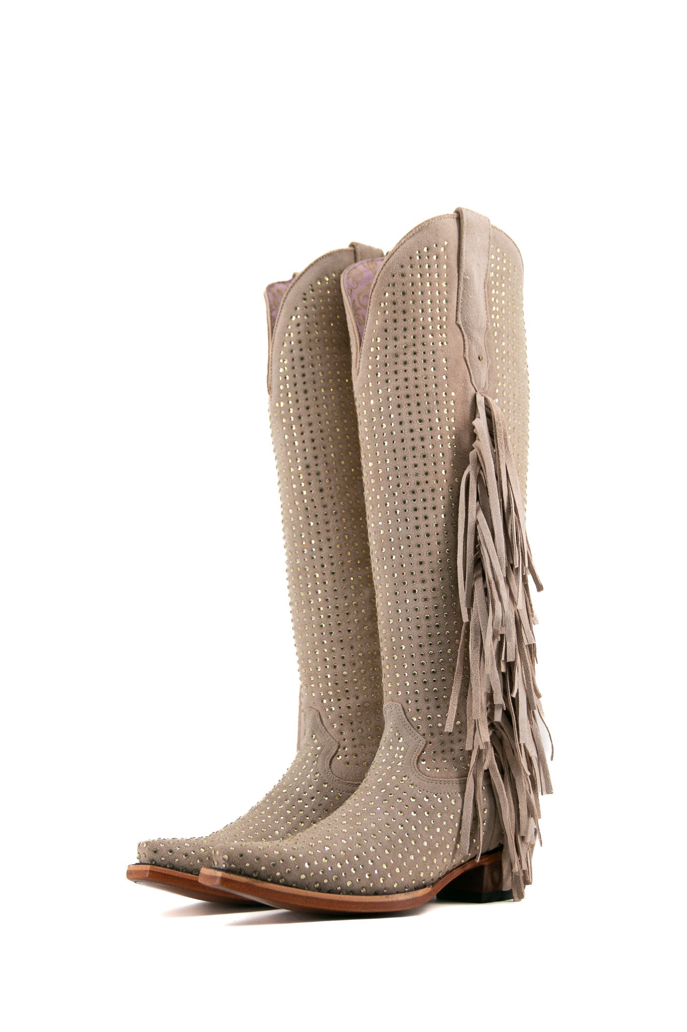 Vegas Sparkles Rhinestone Fringe Cowgirl Boots - Western Tall Snip Toe Boots for Women | Perfect for Country Concerts, Line Dancing & Rodeo Events