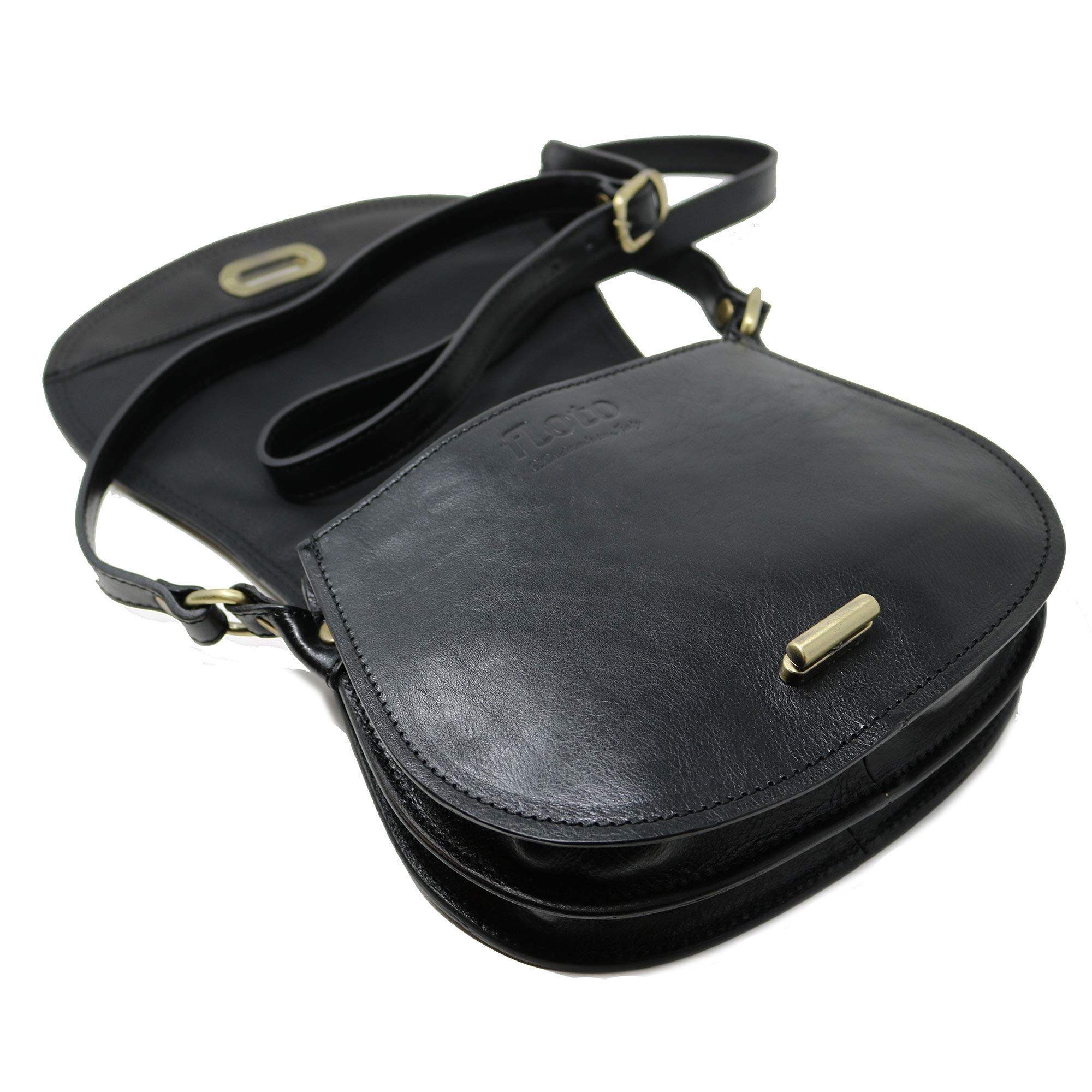 Floto Firenze Women's Genuine Leather Saddle Bag - Vintage Crossbody Shoulder Handbag Purse for Everyday Use, Travel & Date Night