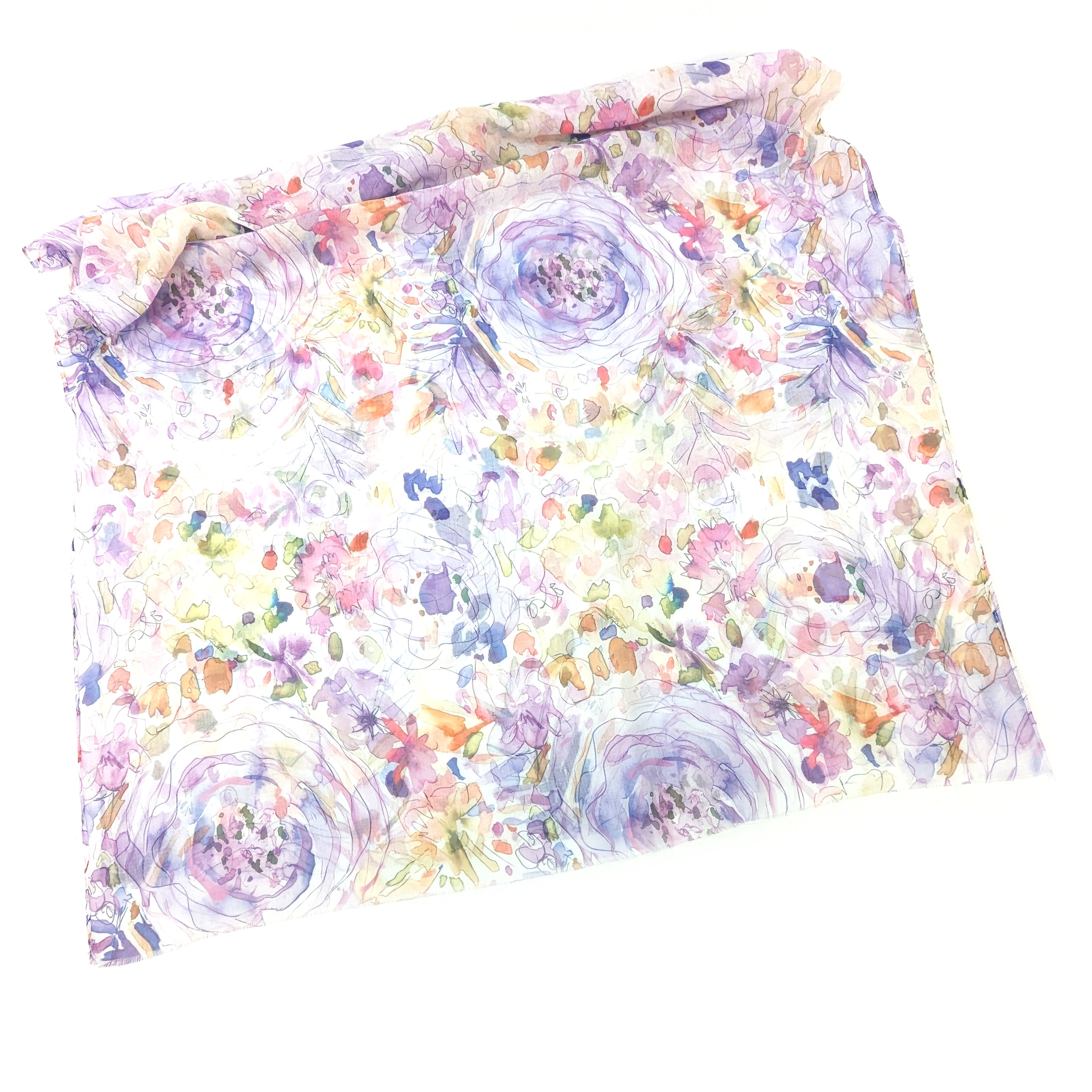 50x180cm Purple Flurry of Roses Floral Printed Fabric - Perfect for Home Decor, Bedding, Curtains & DIY Craft Projects