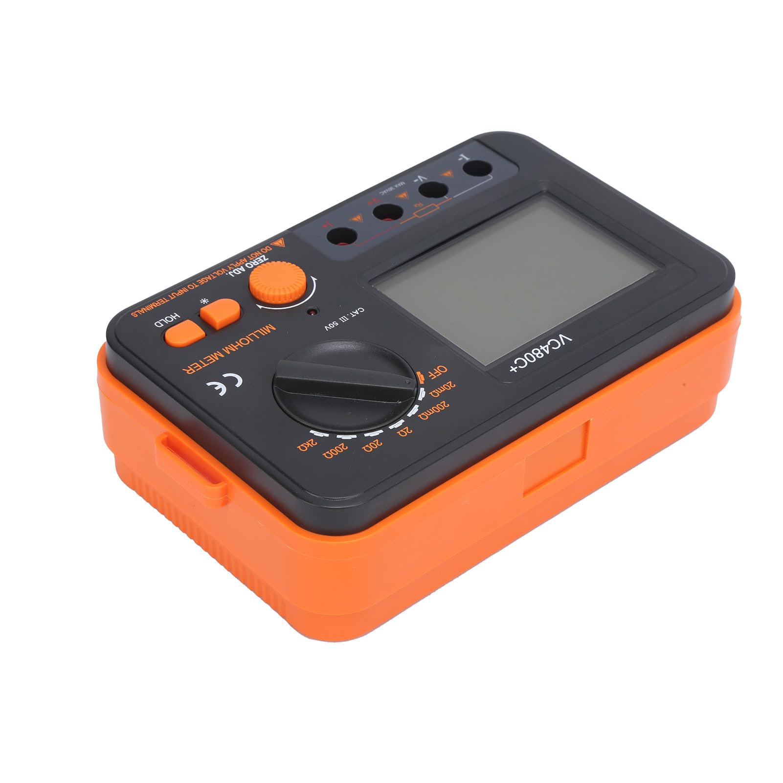 VC480C Digital Milliohmmeter - 0.01mΩ to 2kΩ 6-Range Portable Multifunction Electrical Tester with 4-Wire Measurement for DC Low Resistance Testing | Ideal for Electronics Repair, Circuit Testing & Industrial Maintenance
