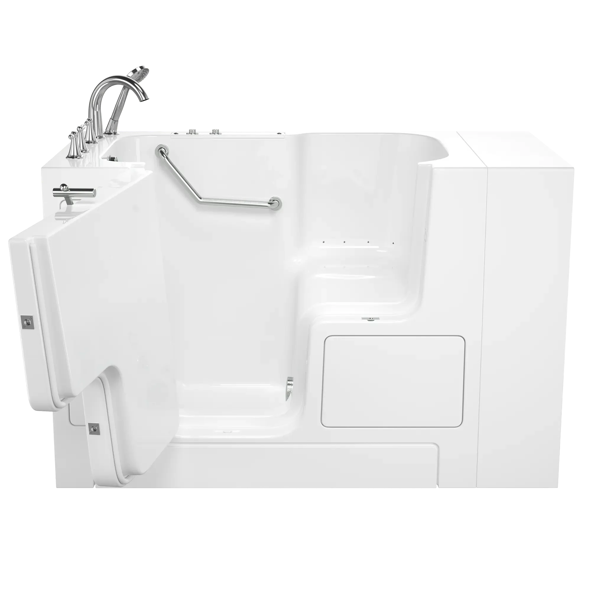 32 x 52 Inch Gelcoat Walk-in Bathtub with Air Spa System - Left Hand Drain & Faucet - Ideal for Elderly & Mobility Impaired - Non-Slip Safety Tub for Relaxation & Hydrotherapy