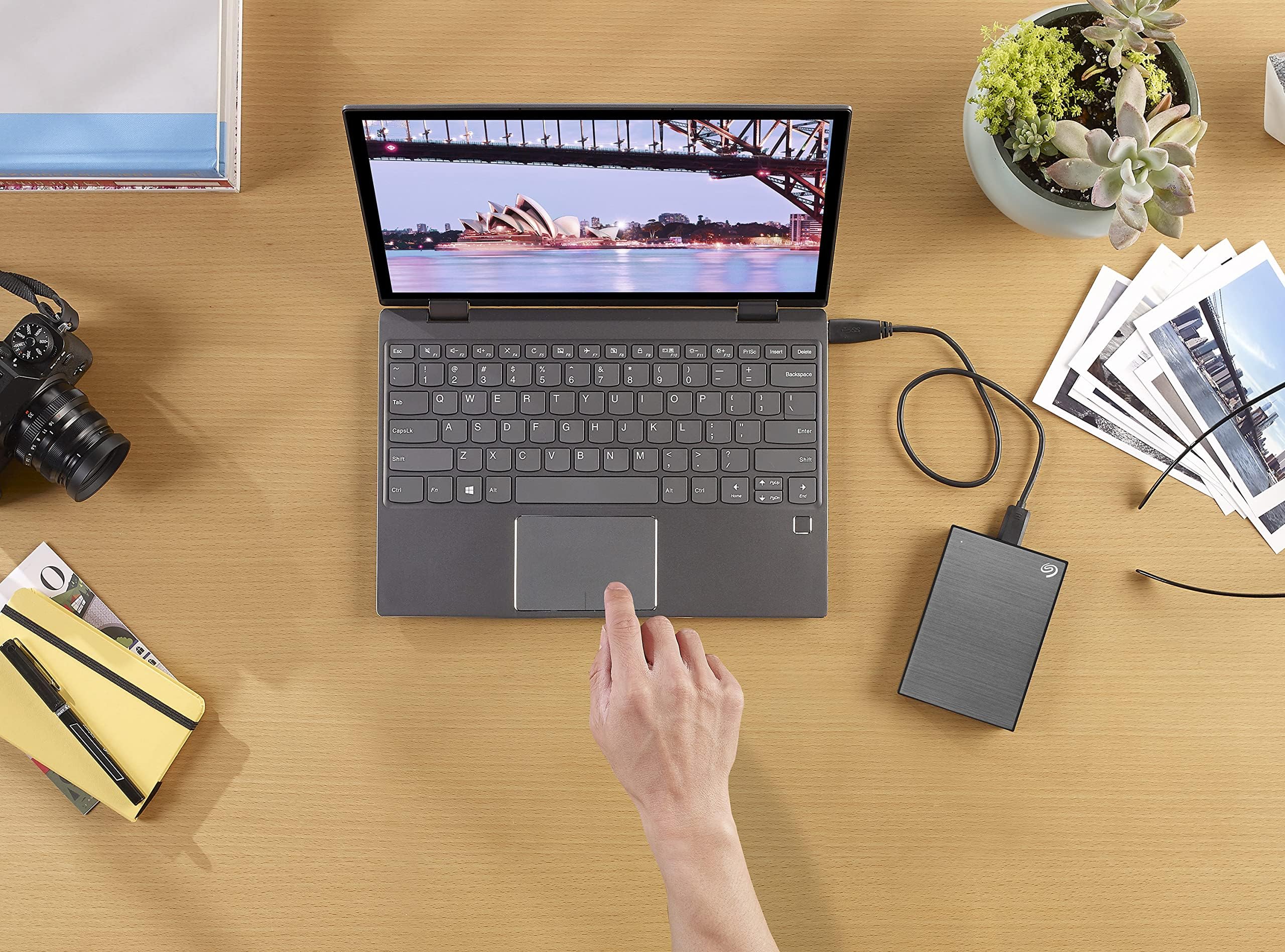 Seagate One Touch 5TB Portable External Hard Drive with Password Protection - USB 3.0 for PC, Mac & Laptop - Space Gray (STKZ5000404) | Includes Data Rescue Service | Perfect for Backup, Storage & File Sharing