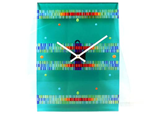 Sea Sunset Decorative Fused Glass Wall Clock - Horizontal Design for Living Room, Bedroom & Office Decor | Unique Artisan Home Accessory