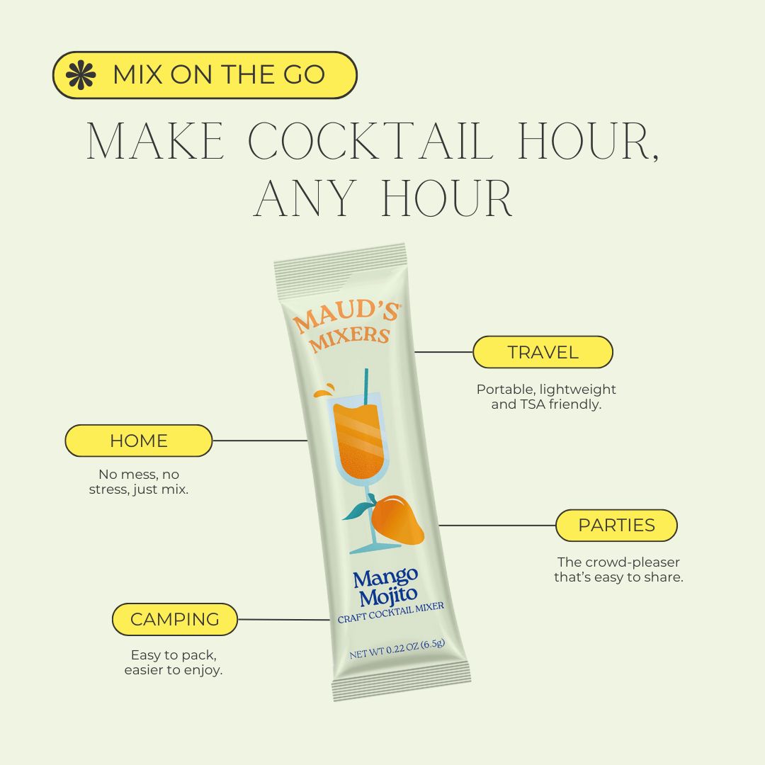 Maud's Mixers Mango Mojito Cocktail Mix - Premium Non-Alcoholic Drink Mix for Margaritas, Mocktails & Summer Parties - Perfect for Poolside Relaxation & Backyard BBQs