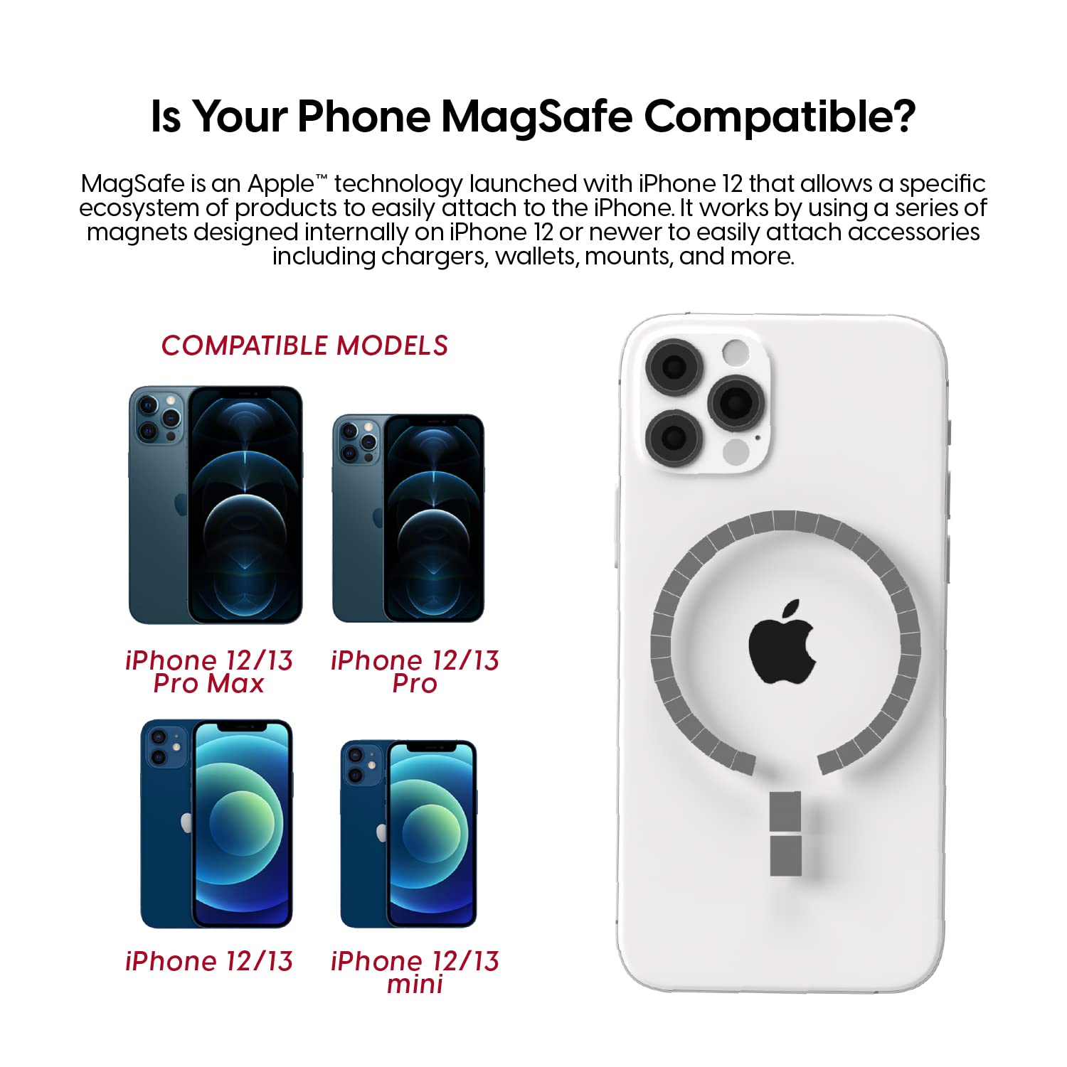 TalkWorks Magnetic Desktop Phone Stand for iPhone 15/14/13/12 Series - Compatible with MagSafe Cases - Includes Wall Adapter & 6ft USB-C Cable - Perfect for Home, Office, and Travel Charging