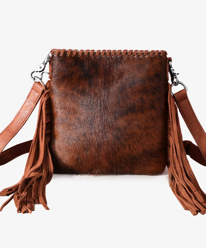 Trinity Ranch Genuine Hair-On Cowhide Fringe Concealed Carry Crossbody Purse - Stylish Western Handbag for Women, Perfect for Daily Use, Travel & Country Music Festivals