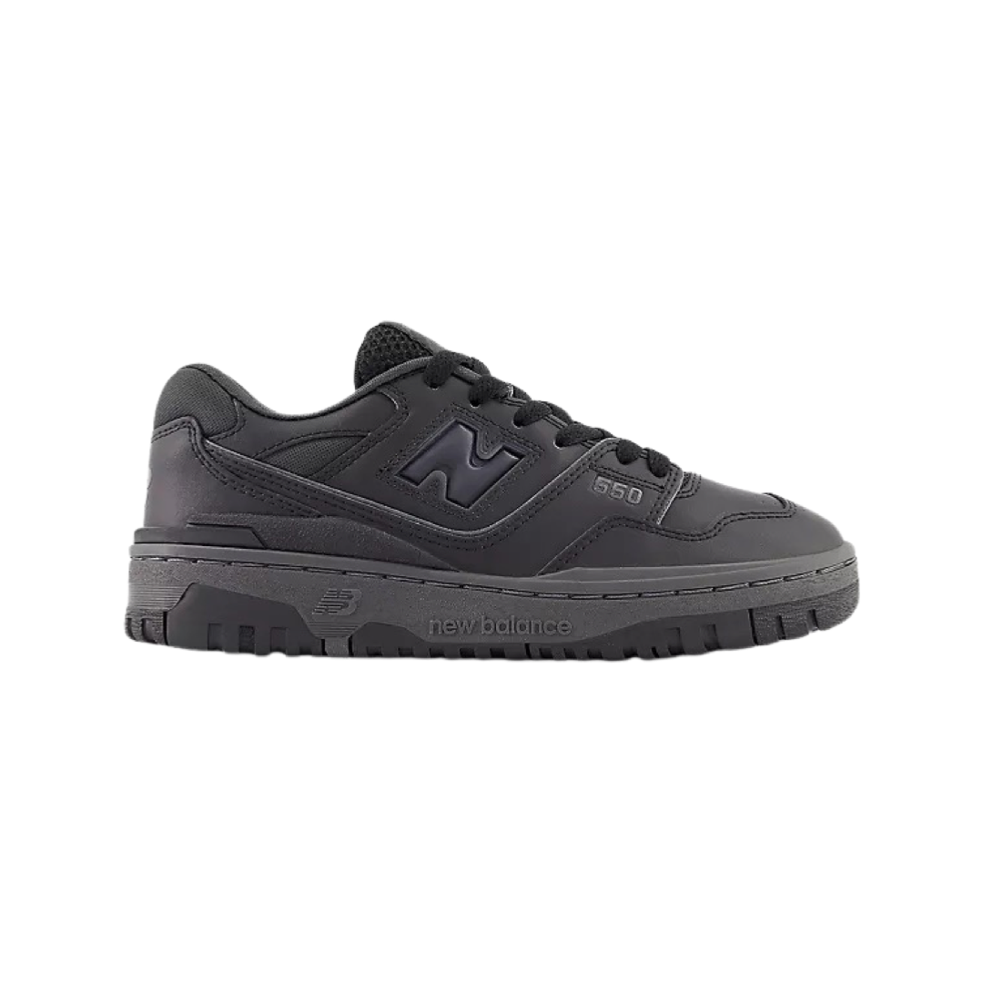 New Balance 550 Triple Black Men's & Women's Sneakers - Classic Basketball-Inspired Shoes for Casual Wear, Running & Street Style Fashion