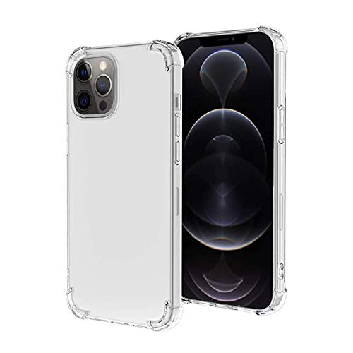 Shockproof Clear iPhone 12 Case & iPhone 12 Pro Case - Crystal Transparent Protective Cover with 4 Corner Protection | Perfect for Everyday Use, Travel & Outdoor Activities