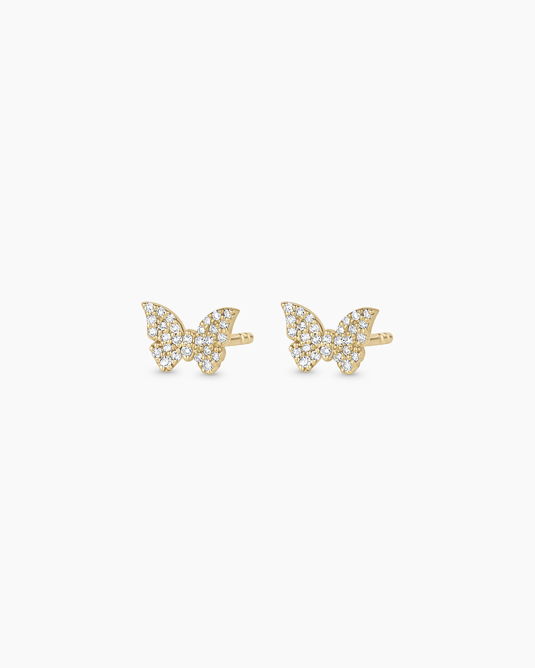 Diamond Butterfly Stud Earrings for Women - 14K Gold Plated Cubic Zirconia Earrings - Elegant Gift for Her - Perfect for Parties, Weddings & Everyday Wear