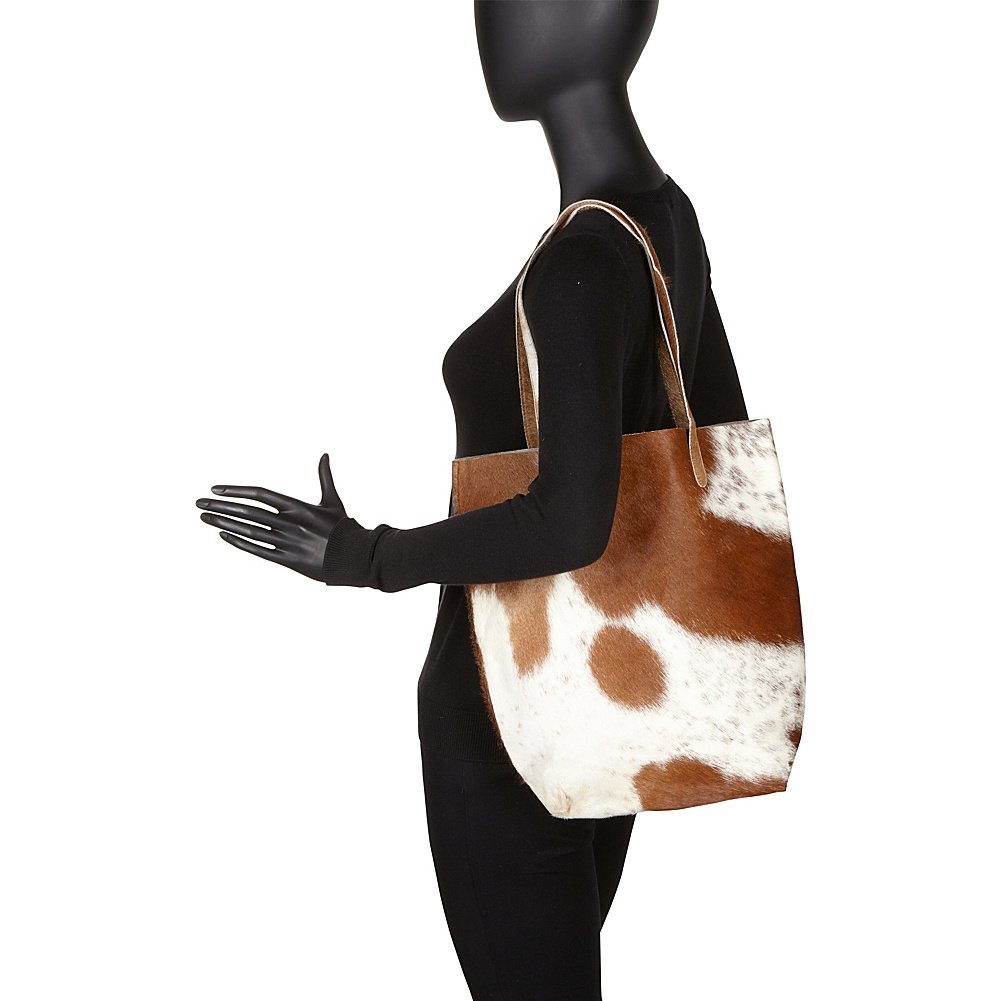Latico Leathers Graham Tote Bag - Genuine Leather Handbag in Brown/White, Black/White & Natural Raw Leather | Luxury Fashion Tote for Women, Work, Travel & Everyday Use