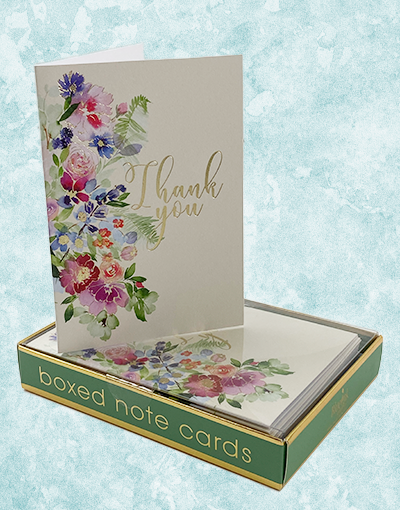 Fresh Garden Bouquet Thank You Cards - Elegant Floral Greeting Cards for Appreciation Gifts, Wedding Favors, and Special Occasions