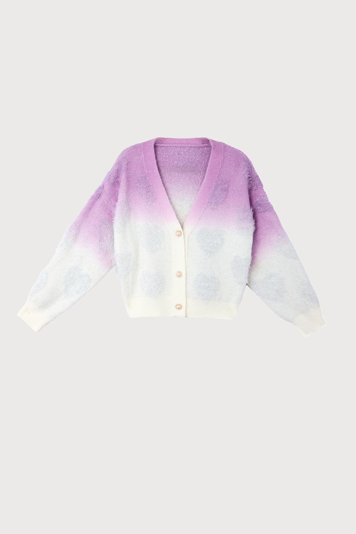 Soft Heart Ombre Cardigan for Women - Cozy Long Sleeve Open Front Knit Sweater - Perfect for Fall, Winter & Layering Outfits