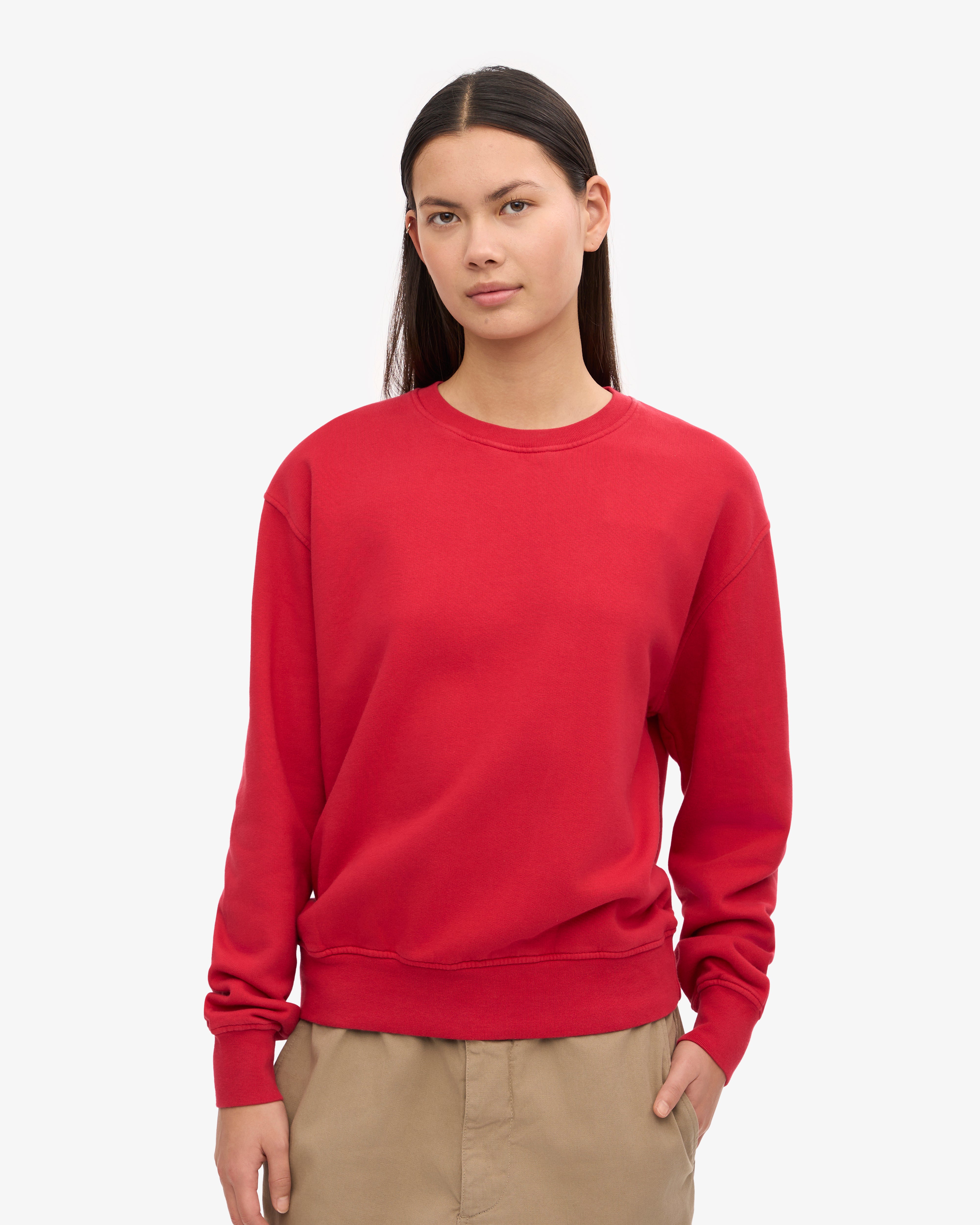 Organic Cotton Women's Classic Crew Neck T-Shirt - Scarlet Red | Comfortable & Eco-Friendly Casual Wear for Everyday Outfits