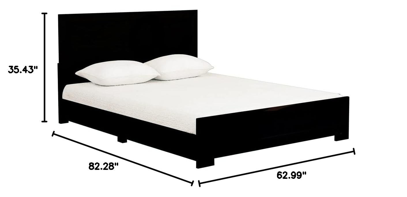 Modern Oxford Platform Bed Frame - Queen Size, Black | Easy Assembly for Home & Office