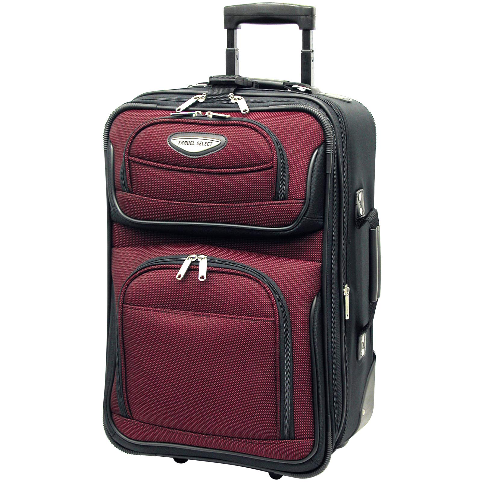 Travel Select Amsterdam Expandable Rolling Upright Luggage Set - Burgundy (8-Piece) | Durable Suitcase for Business Trips & Family Vacations