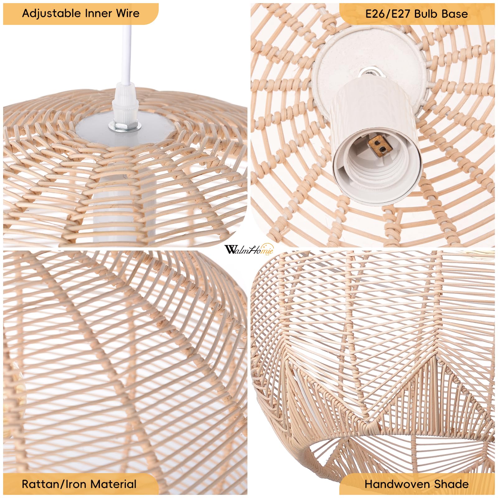 Arturesthome 1-Light Rattan Chandelier - 15.7