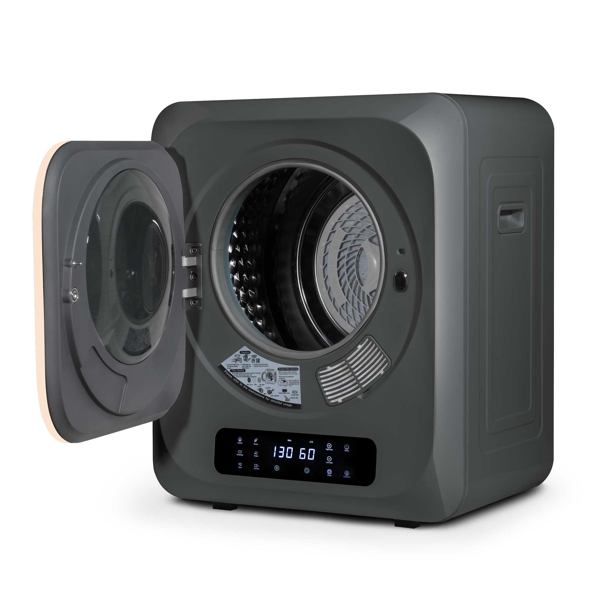 Baridi Mini Tabletop Tumble Dryer - 2.5kg Compact Clothes Dryer with Digital Controls & Wall Mount Brackets | Perfect for Apartments, Dorms, RVs & Small Spaces