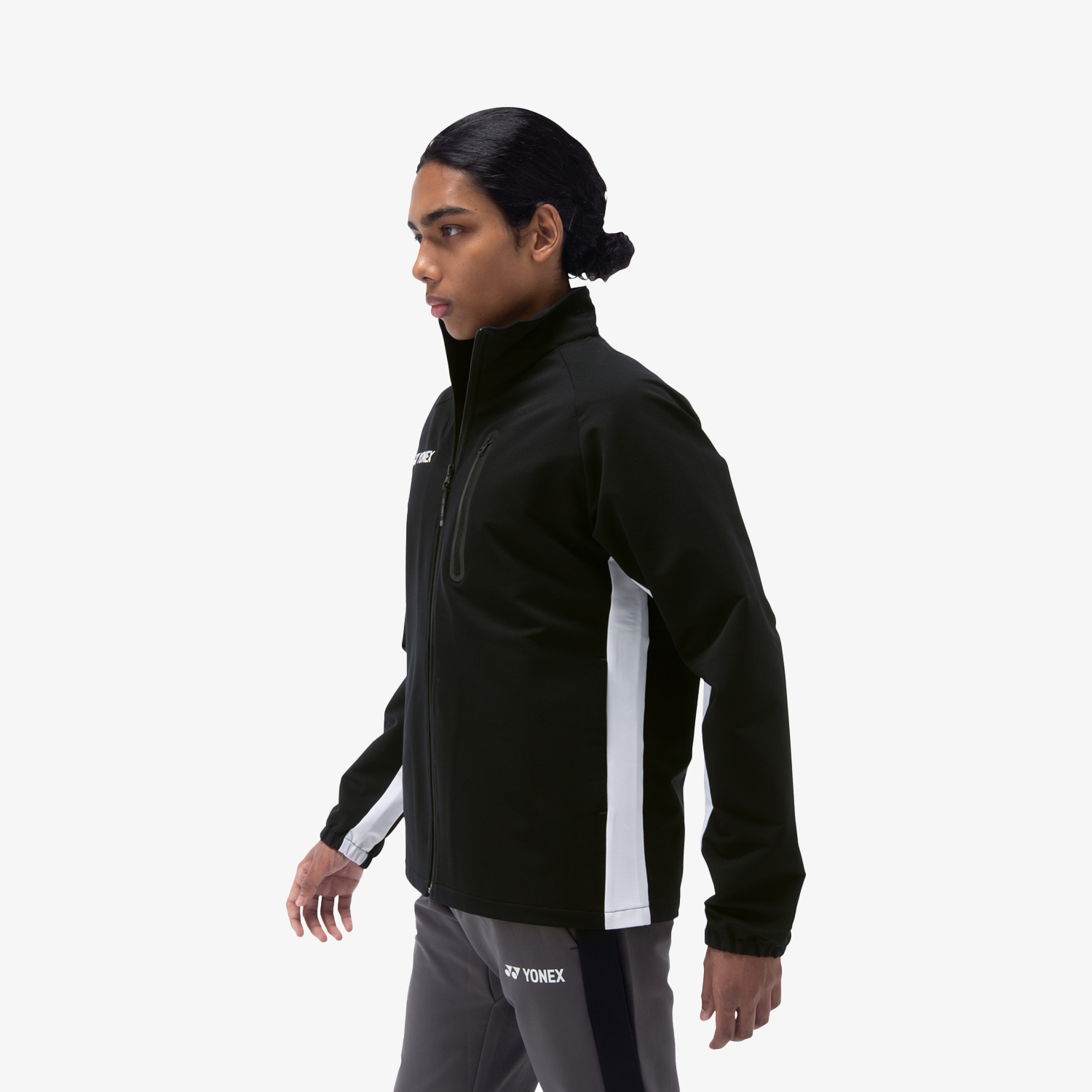 Yonex Men's Warm Up Jacket 50148 - Lightweight Breathable Training Jacket for Tennis, Running & Gym - Black