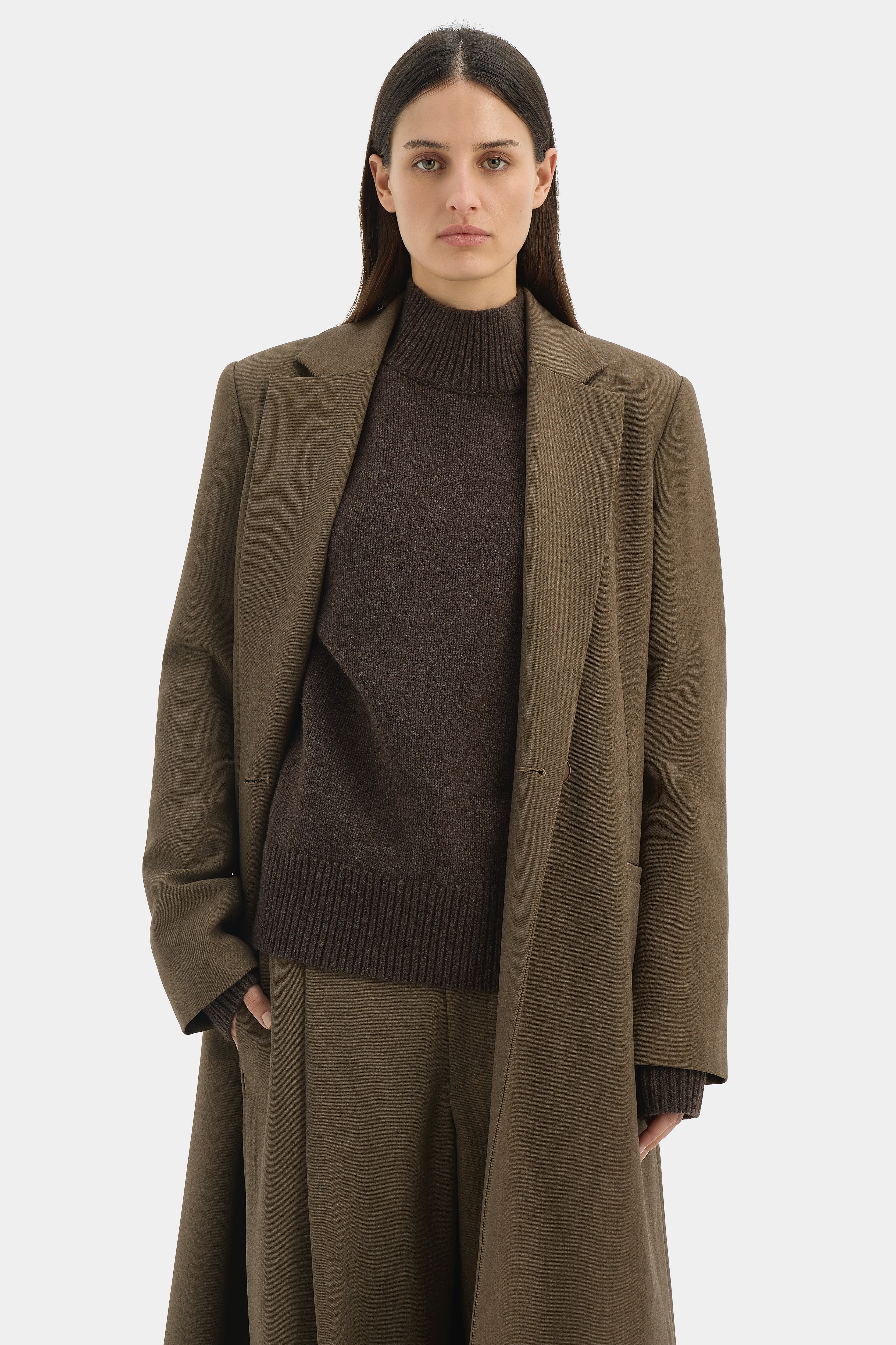 Premium Sartoria Wool Blend Coat in Chocolate Marle - Elegant Winter Outerwear for Men & Women | Perfect for Office, Parties & Formal Events