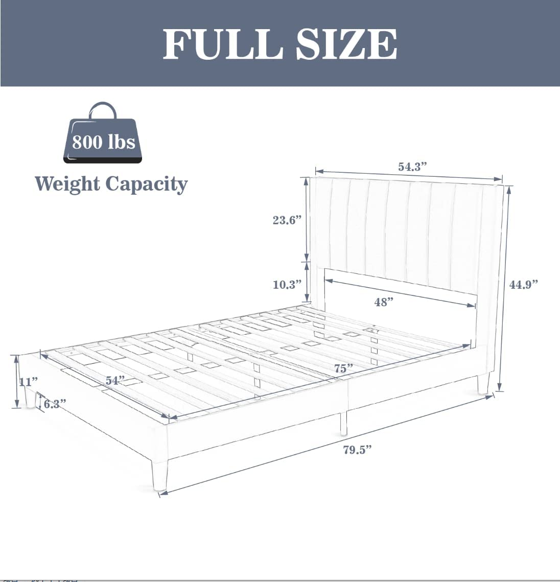 Allewie Full Size Velvet Upholstered Platform Bed Frame with Channel Tufted Headboard - Sturdy Wood Slat Support, No Box Spring Needed, Easy Assembly in Pink | Perfect for Modern Bedrooms, Guest Rooms & Small Spaces