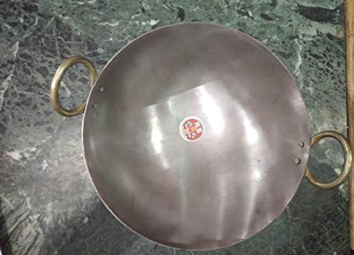 Will & Weaves Indian Handmade Cast Iron Kadai Wok - 1 Liter Traditional Cooking Pot with 6-Piece Stainless Steel Bowl Set (Katori, Serving & Dessert Bowls) - Perfect for Indian Cuisine, Meal Prep & Kitchen Serving