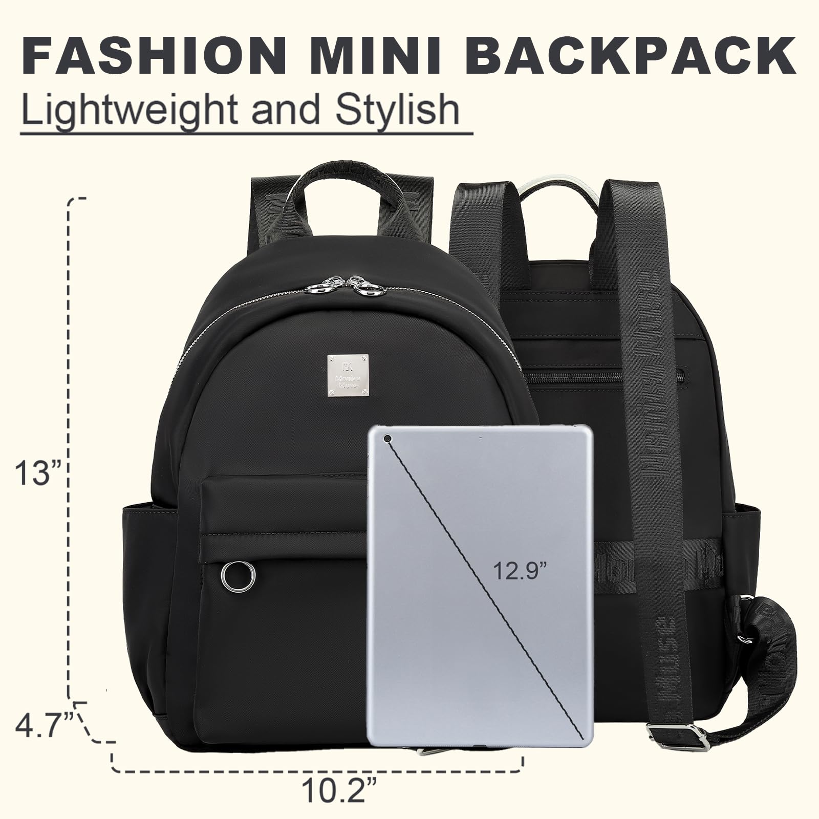 Stylish Mini Backpack for Women - Lightweight Small Backpack Purse, Cute Daypack for College, Work, Travel, Shopping & Dating | Perfect for Everyday Use, Commuting & Weekend Adventures (Black)