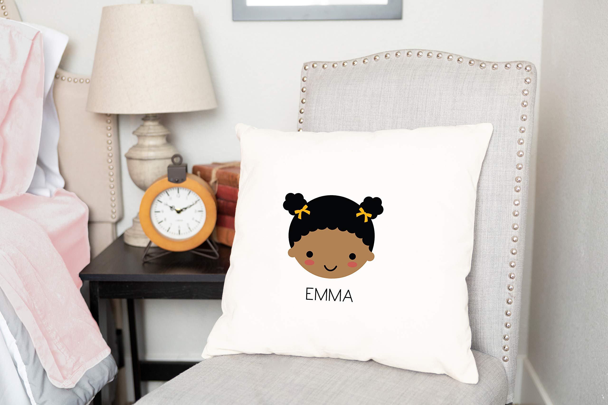 JDS Decorative Throw Pillow Cover 18x18 - Kids Emma Design Custom Pillow Case for Living Room, Couch, Bed & Outdoor Sofa - Perfect Gift & Stocking Stuffer for Home Decor, Nursery & Dorm Room