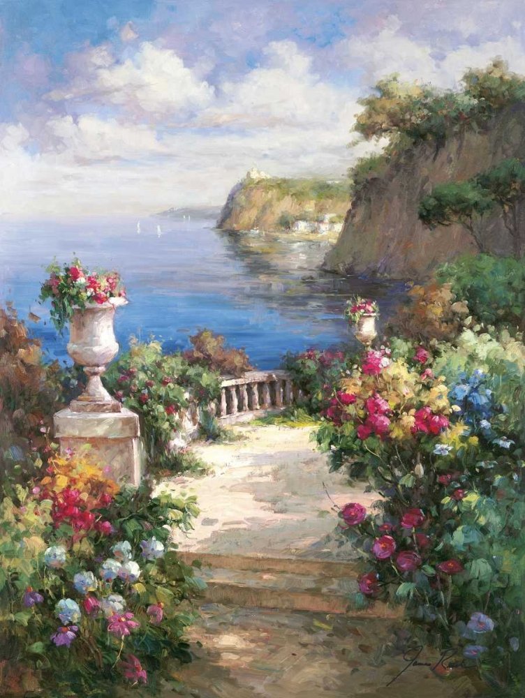 James Reed Coastal Tranquil Overlook Fine Art Print - 40x30 Inch Paper Wall Decor for Framing | Perfect for Living Room, Bedroom & Office