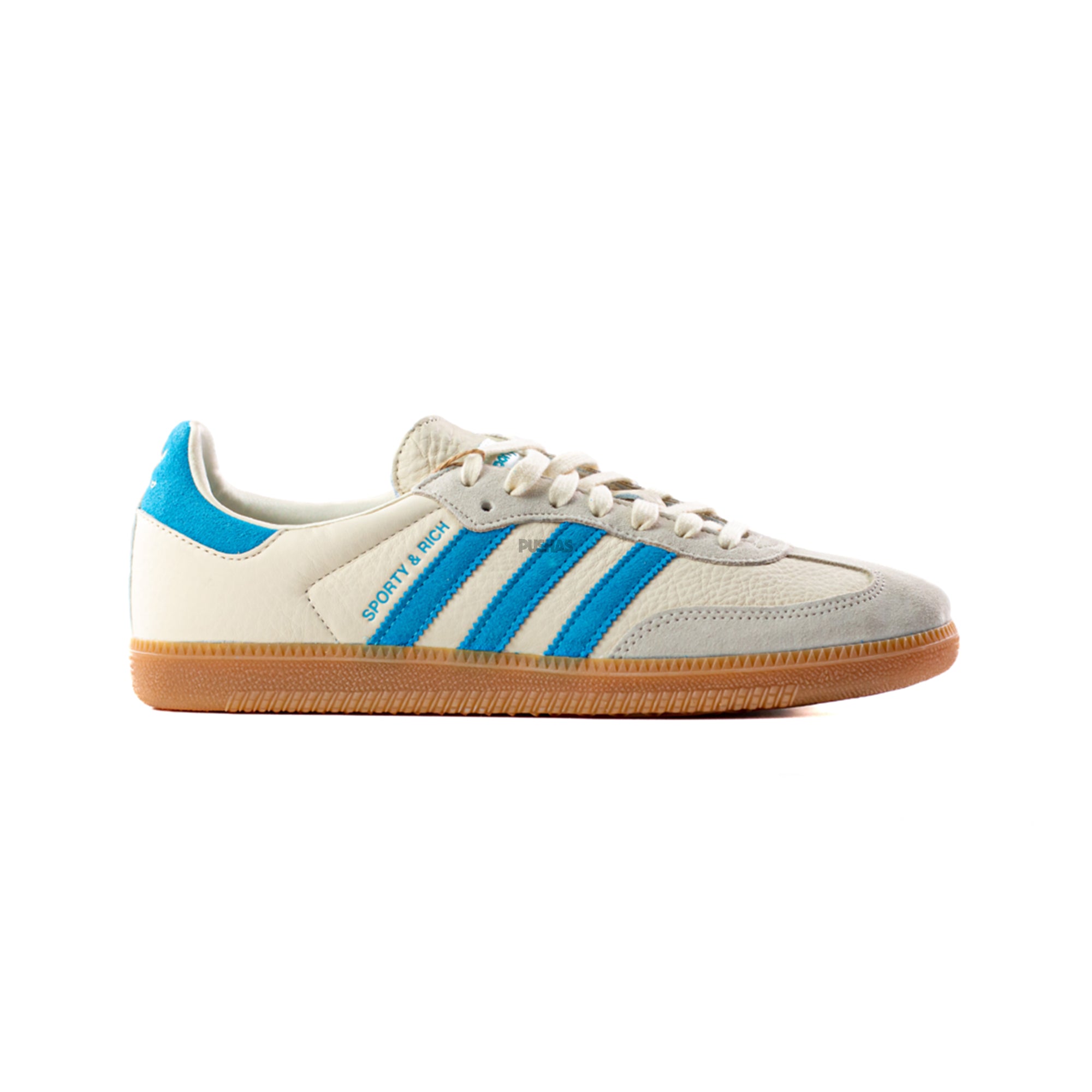 Adidas Samba OG Sneakers 2023 - Sporty & Rich Beige & Blue Classic Shoes for Men & Women | Perfect for Casual Wear, Street Style & Everyday Comfort