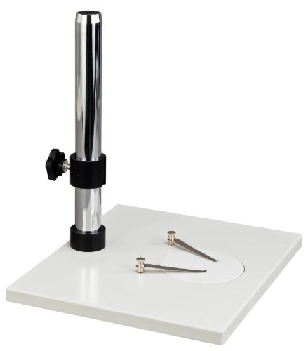 OMAX Super Large Microscope Stand with Vertical Post - Heavy Duty Stereo Microscope Holder for Lab, Classroom & Jewelry Work (Adjustable Height, Stable Base)