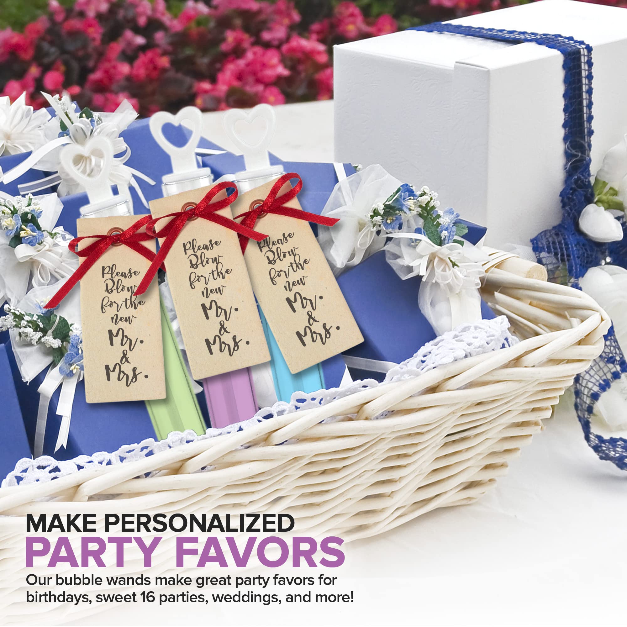 100-Pack White Heart Top Wedding Bubble Wands - Bulk Mini Bubble Favors for Weddings, Bridal Showers, Anniversaries & Special Celebrations - Perfect Guest Party Favors & Photo Prop by Stock Your Home