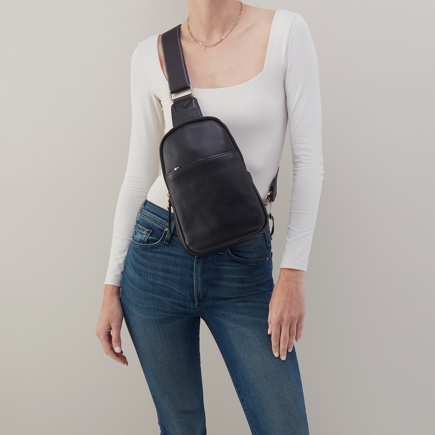 Premium Pebbled Leather Crossbody Sling Bag for Women - Stylish Black Shoulder Purse for Everyday Use, Travel & Work Essentials