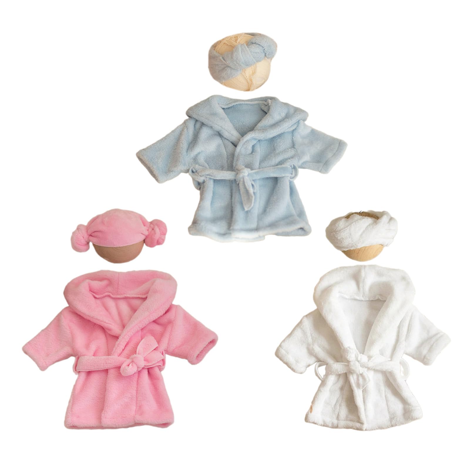 Meiliyizu Newborn Baby Photo Costume - 2-in-1 Bath Robe & Head Towel Outfit for Beach, Photography & Special Occasions | Soft Infant Photo Props for Newborn Photoshoots, Baptism & First Birthday