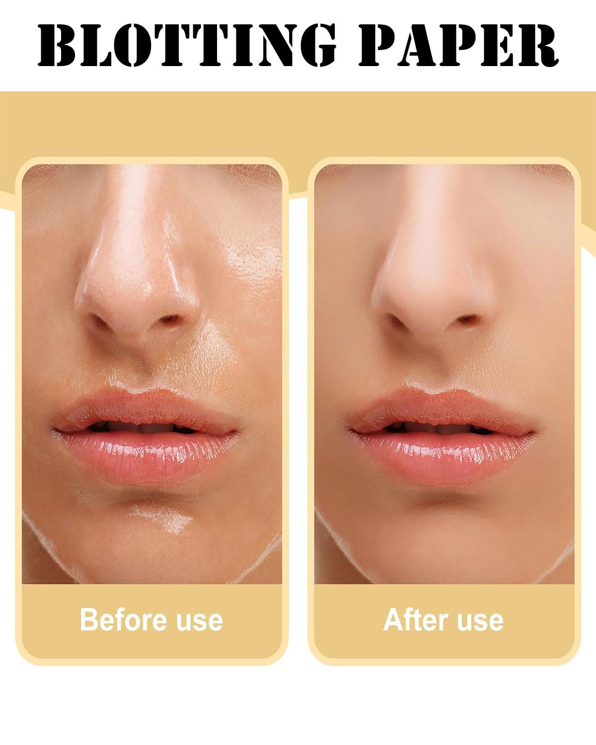 300PCS Oil Absorbing Sheets for Face - Natural Blotting Paper for Oily Skin, with Built-In Mirror & Powder Puff - Perfect for On-the-Go Shine Control at Work, Gym or Travel (Men & Women)