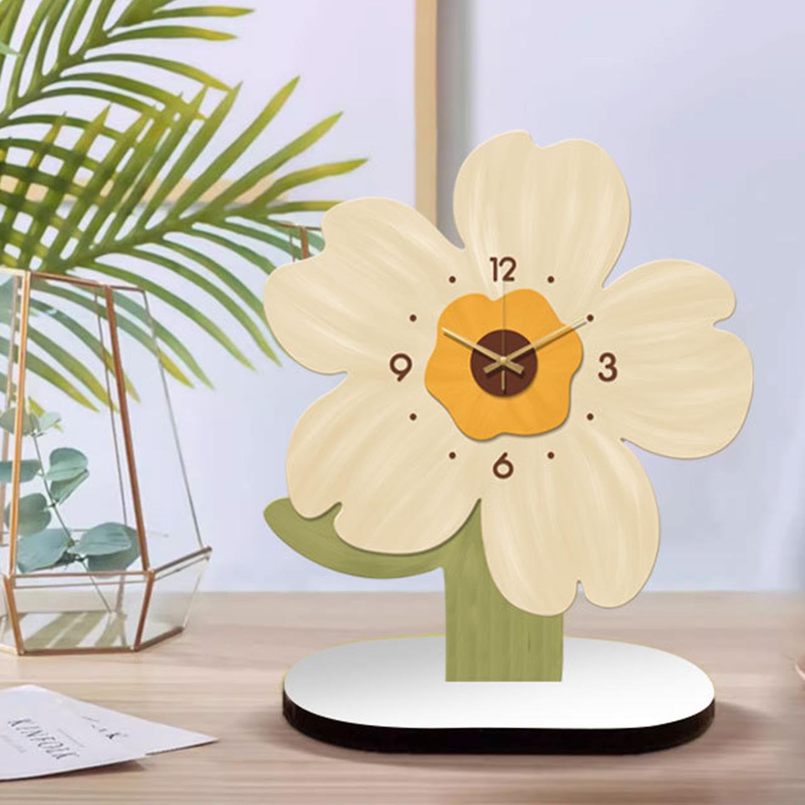 Sunflower Decorative Desk Clock - Elegant Mantel Clock for Office, Bedroom & Bedside Tables | Perfect for Home Decor, Gifts & Workspace Organization